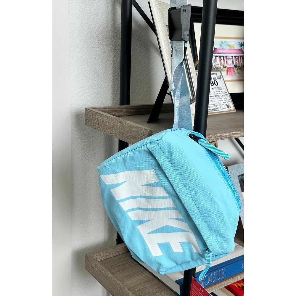 Nike Crossbody Bag Women's Adjustable Strap Light Blue White Logo